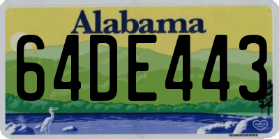 AL license plate 64DE443