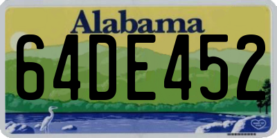 AL license plate 64DE452