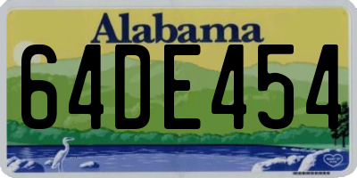 AL license plate 64DE454
