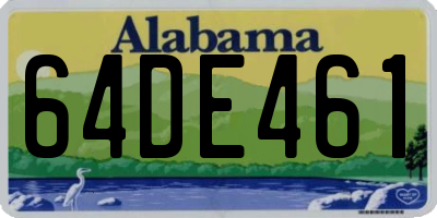 AL license plate 64DE461