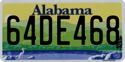 AL license plate 64DE468