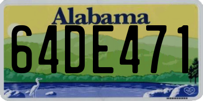 AL license plate 64DE471