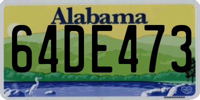 AL license plate 64DE473