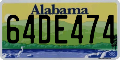 AL license plate 64DE474