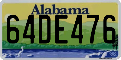 AL license plate 64DE476