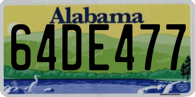 AL license plate 64DE477
