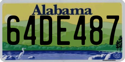 AL license plate 64DE487