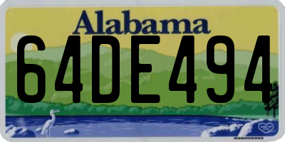 AL license plate 64DE494