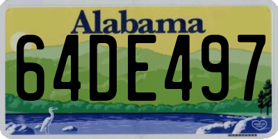 AL license plate 64DE497