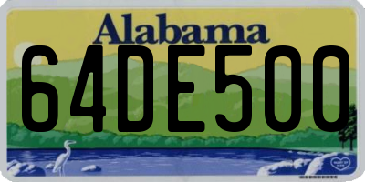 AL license plate 64DE500