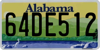 AL license plate 64DE512