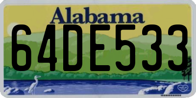 AL license plate 64DE533
