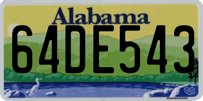 AL license plate 64DE543