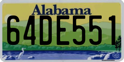 AL license plate 64DE551