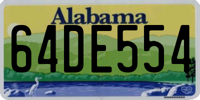 AL license plate 64DE554