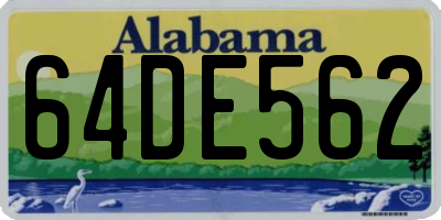 AL license plate 64DE562