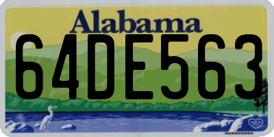 AL license plate 64DE563