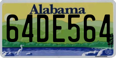 AL license plate 64DE564