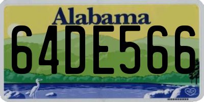 AL license plate 64DE566