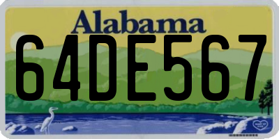AL license plate 64DE567
