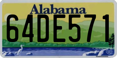 AL license plate 64DE571