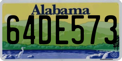 AL license plate 64DE573
