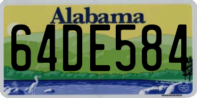 AL license plate 64DE584