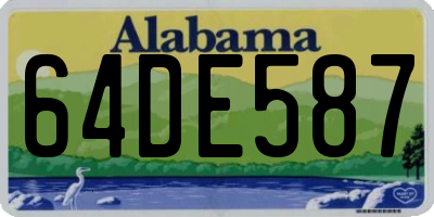 AL license plate 64DE587
