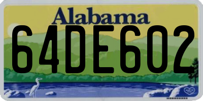 AL license plate 64DE602