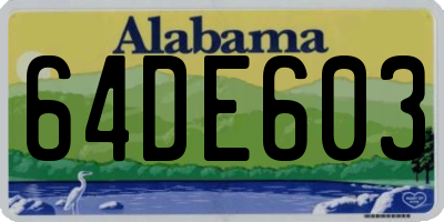 AL license plate 64DE603