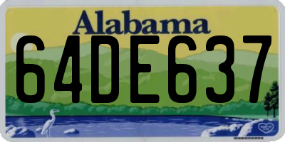 AL license plate 64DE637