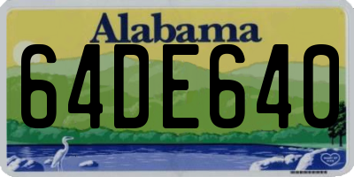 AL license plate 64DE640