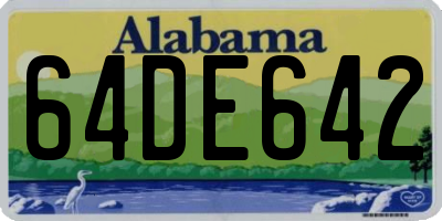AL license plate 64DE642
