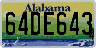 AL license plate 64DE643