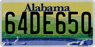 AL license plate 64DE650
