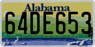 AL license plate 64DE653