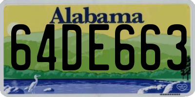AL license plate 64DE663