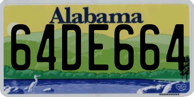 AL license plate 64DE664