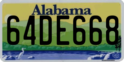 AL license plate 64DE668
