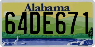 AL license plate 64DE671