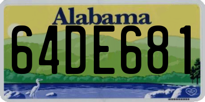 AL license plate 64DE681