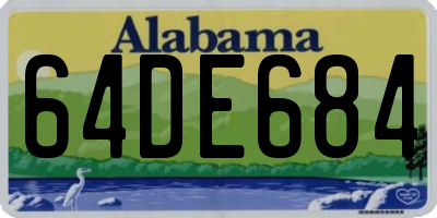 AL license plate 64DE684