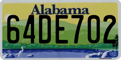 AL license plate 64DE702