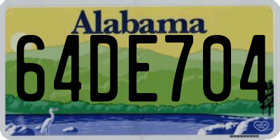AL license plate 64DE704