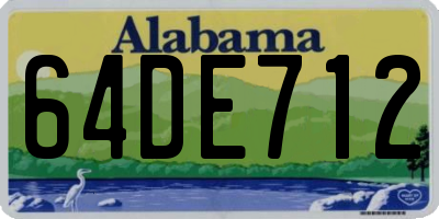 AL license plate 64DE712
