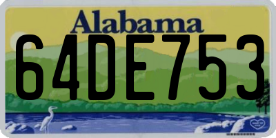 AL license plate 64DE753