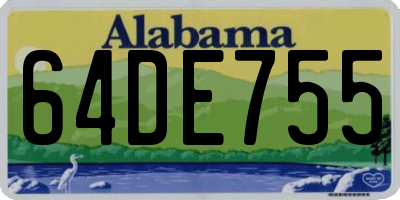 AL license plate 64DE755
