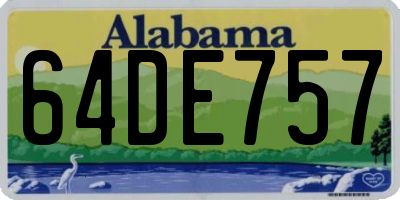 AL license plate 64DE757