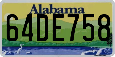 AL license plate 64DE758