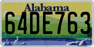 AL license plate 64DE763